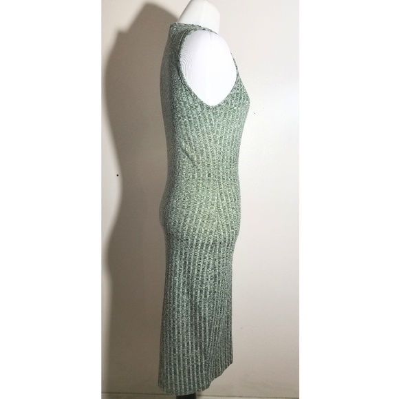 Peep Toe Green Ribbed Dress - Picture 3 of 5